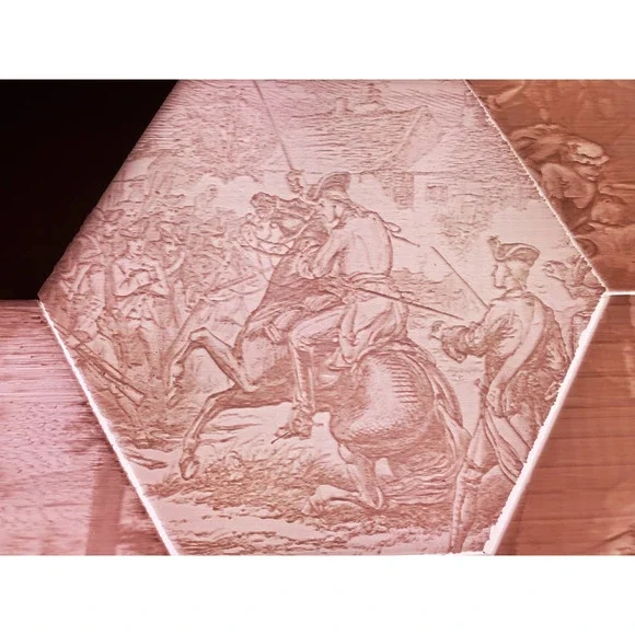 3D Printed Lithophane Modular Remote LED Light Decor Wall Art Revolutionary War